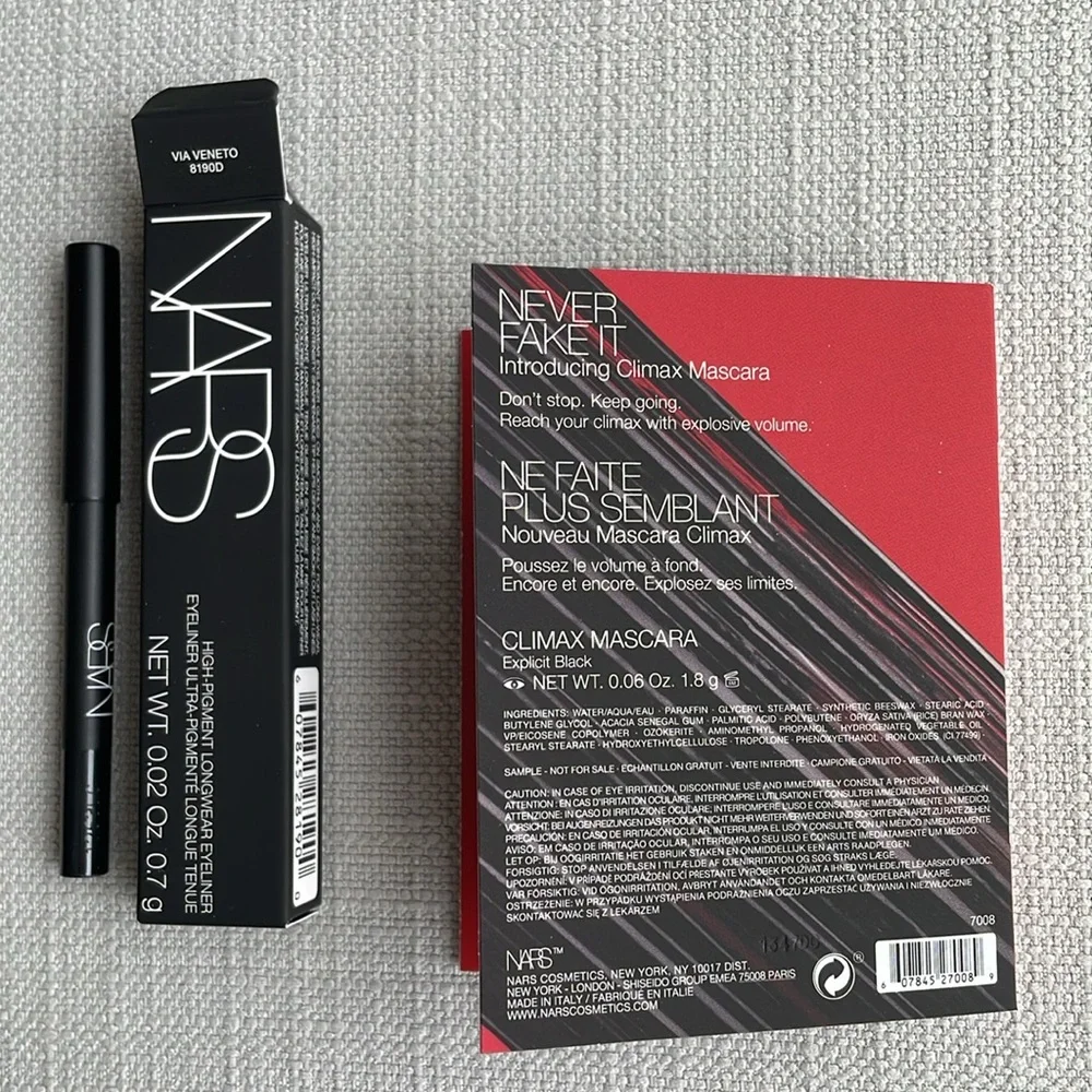 NARS climax mascara + Eyeliner in Via Veneto